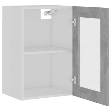 Hanging Glass Cabinet - Concrete Grey 40x31x60 cm | Hipo Market