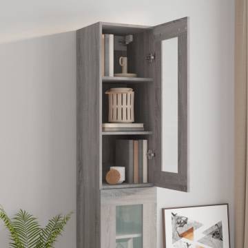 Hanging Wall Cabinet Grey Sonoma - 34.5x34x90 cm | HipoMarket