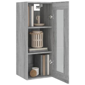 Hanging Wall Cabinet Grey Sonoma - 34.5x34x90 cm | HipoMarket