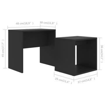 Stylish Black Coffee Table Set - 48x30x45 cm