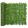 Balcony Screen with Green Leaves 400x100 cm Colour green Size 400 x 100 cm 