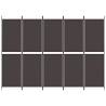 5-Panel Room Divider Brown 250x180 cm - Durable & Versatile