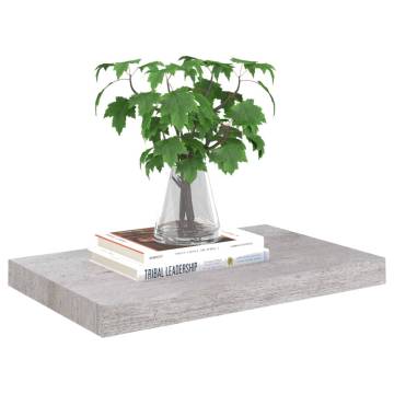 Floating Wall Shelves - 2 pcs Concrete Grey, 50x23x3.8 cm MDF