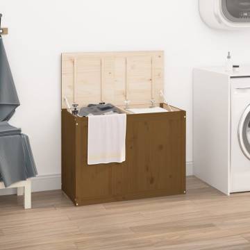 Honey Brown Laundry Box - Solid Wood Pine | HipoMarket