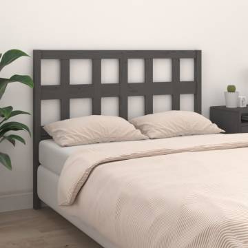 Grey Bed Headboard - Solid Wood Pine | Hipomarket