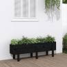 Garden Raised Bed Black - 121x30x38 cm Solid Pine Wood