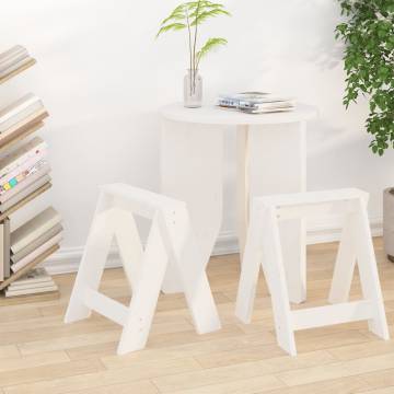 Stools 2 pcs White 40x40x45 cm Solid Wood Pine - HipoMarket