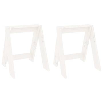 Stools 2 pcs White 40x40x45 cm Solid Wood Pine - HipoMarket