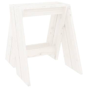 Stools 2 pcs White 40x40x45 cm Solid Wood Pine - HipoMarket