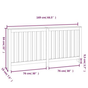 Radiator Cover Grey 169x19x84 cm - Solid Pine Wood Home Decor