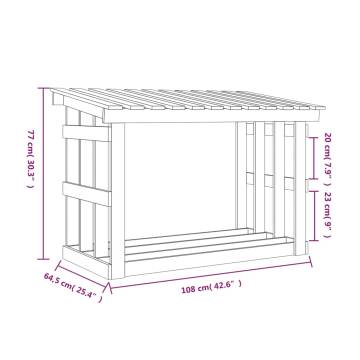 Firewood Rack White - Solid Pine Wood Storage Solution