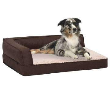 Ergonomic Dog Bed Mattress 60x42 cm - Fleece Brown Comfort