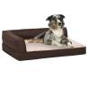 Ergonomic Dog Bed Mattress 60x42 cm Linen Look Fleece Brown Colour brown and cream Size 60 x 42 cm 