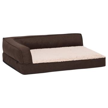 Ergonomic Dog Bed Mattress 60x42 cm - Fleece Brown Comfort