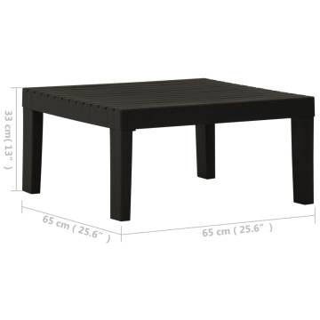 Grey Plastic Garden Lounge Table - Easy to Clean & Move