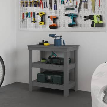 Work Bench Grey - Solid Wood Pine | Hipo Market UK