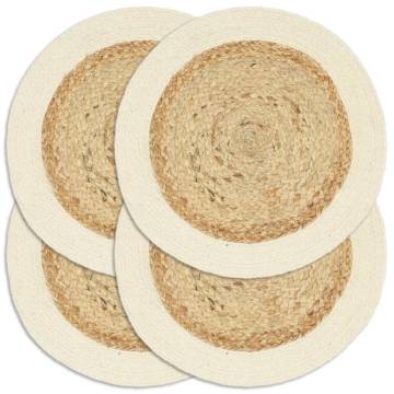 Handmade Jute & Cotton Placemats - 4 pcs Round 38 cm