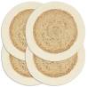 Placemats 4 pcs Plain Natural 38 cm Round Jute and Cotton Colour brown Quantity in Package 4 Material jute and cotton 