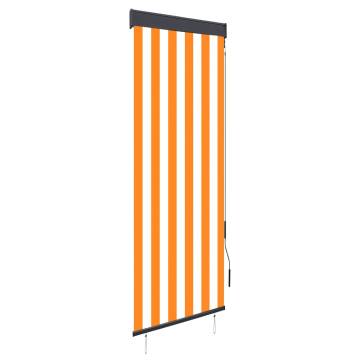 Outdoor Roller Blind 60x250 cm White and Orange - Hipomarket