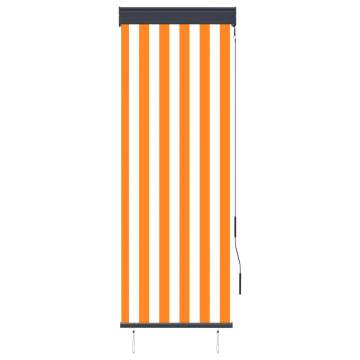 Outdoor Roller Blind 60x250 cm White and Orange - Hipomarket