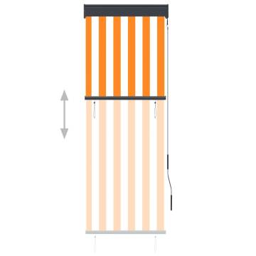 Outdoor Roller Blind 60x250 cm White and Orange - Hipomarket