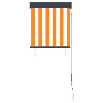 Outdoor Roller Blind 60x250 cm White and Orange - Hipomarket