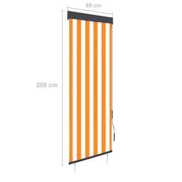 Outdoor Roller Blind 60x250 cm White and Orange - Hipomarket