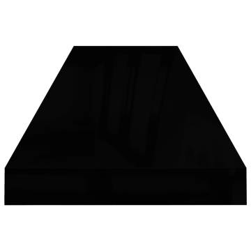 Floating Wall Shelves 2 pcs High Gloss Black - Sleek & Modern