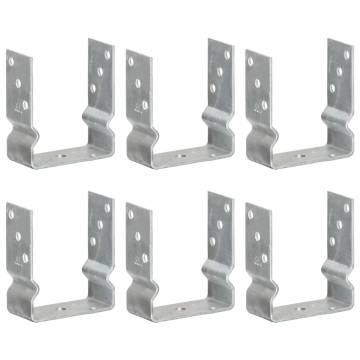 Fence Anchors 6 pcs Silver 12x6x15 cm Galvanised Steel | HipoMarket