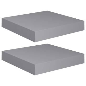 Floating Wall Shelves - Stylish Grey MDF | 2 pcs - Hipomarket