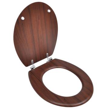 Brown MDF Toilet Seat - Simple Design & Durable Hinges