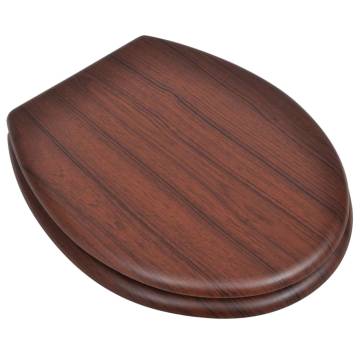 Brown MDF Toilet Seat - Simple Design & Durable Hinges