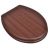 Brown MDF Toilet Seat - Simple Design & Durable Hinges