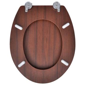 Brown MDF Toilet Seat - Simple Design & Durable Hinges