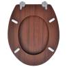 Brown MDF Toilet Seat - Simple Design & Durable Hinges