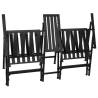 Folding 2-Seater Garden Bench - Stylish Black Steel Seating