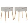 Stylish Concrete Grey Bedside Cabinets - Set of 2 | Hipomarket