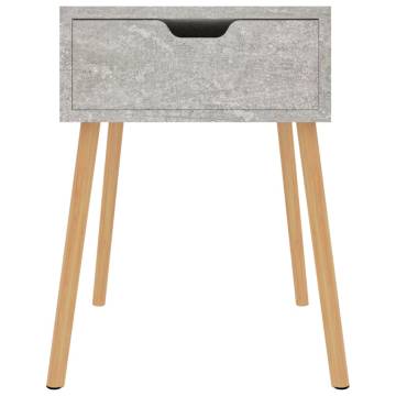 Stylish Concrete Grey Bedside Cabinets - Set of 2 | Hipomarket