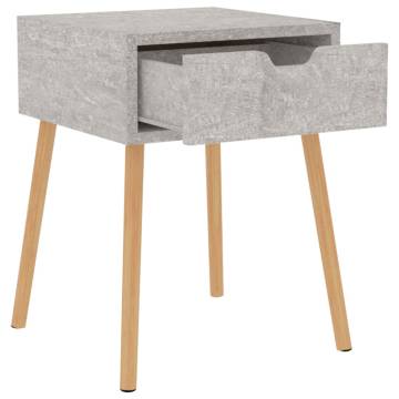 Stylish Concrete Grey Bedside Cabinets - Set of 2 | Hipomarket