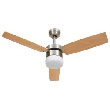 Light Brown Ceiling Fan with Remote Control - 108 cm | HipoMarket