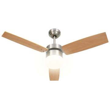 Light Brown Ceiling Fan with Remote Control - 108 cm | HipoMarket