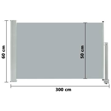 Patio Retractable Side Awning 60x300 cm - Grey | HipoMarket