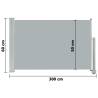 Patio Retractable Side Awning 60x300 cm - Grey | HipoMarket