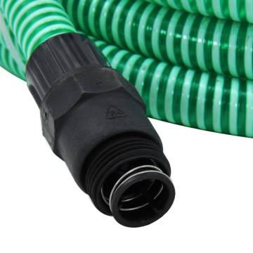 Suction Hose with PVC Connectors - 10m Green, 1" Diameter