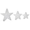 Silver Mesh LED Christmas Decoration Stars - 3 pcs Set