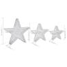 Silver Mesh LED Christmas Decoration Stars - 3 pcs Set