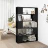 Book Cabinet Room Divider Black 100x24x155 cm Engineered Wood Colour black Quantity in Package 1 