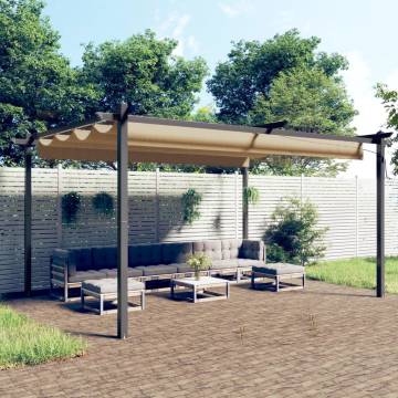 Garden Gazebo with Retractable Roof 4x3 m - Taupe