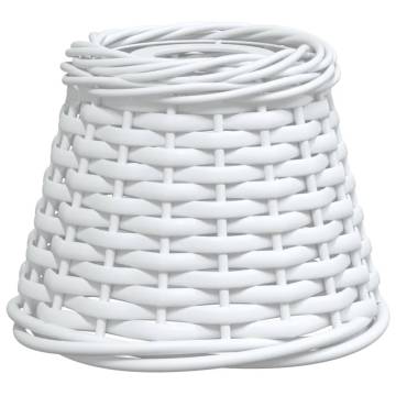 Stylish White Wicker Ceiling Lamp Shade - Ø15x12 cm