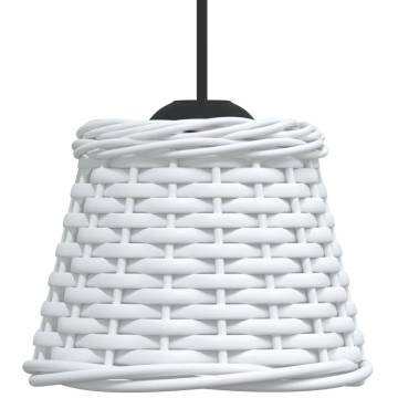 Stylish White Wicker Ceiling Lamp Shade - Ø15x12 cm